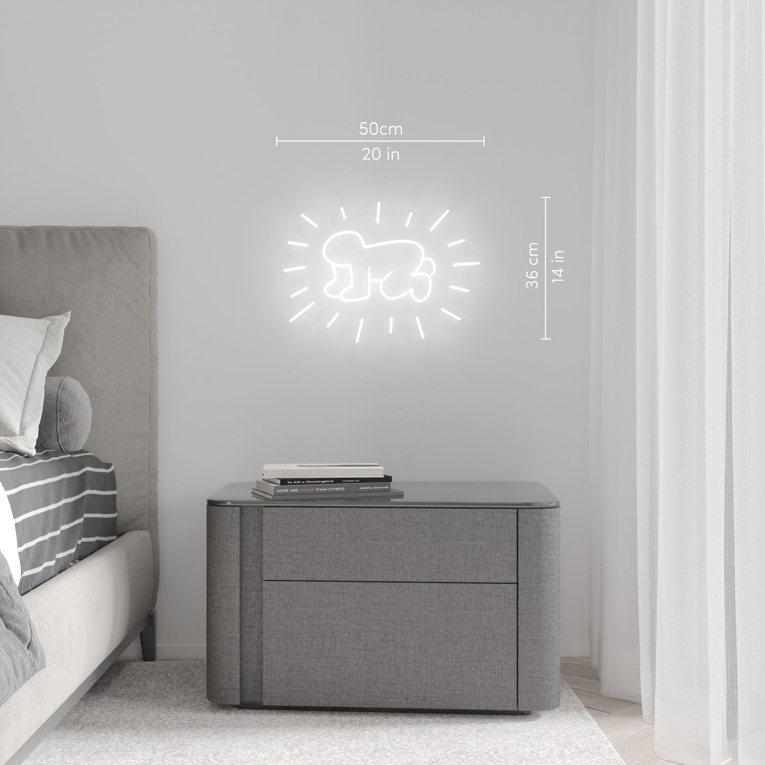 Radiant Baby, YP x Keith Haring, signe en néon LED